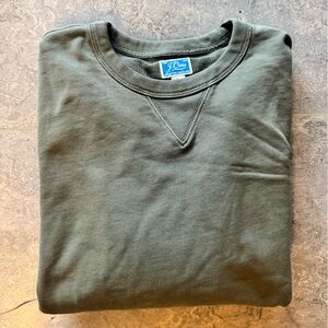 J. Crew Olive Green Knit Goods Crewneck Large French Terry